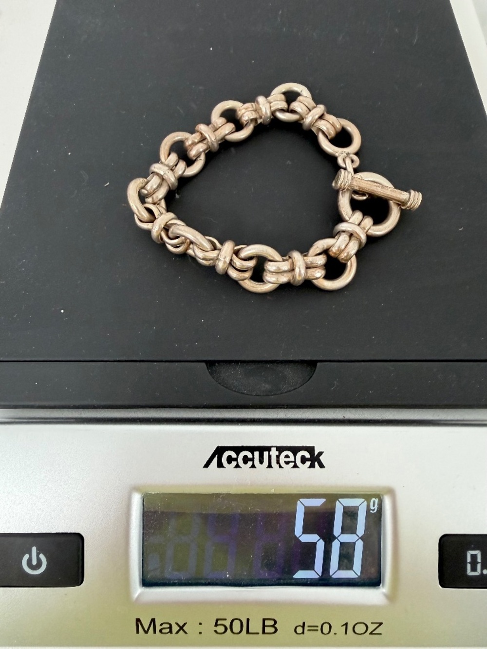 Sundance Heavy 925 Sterling Double Link Chunky Toggle Bracelet 58g 7.5" - Picture 6 of 7